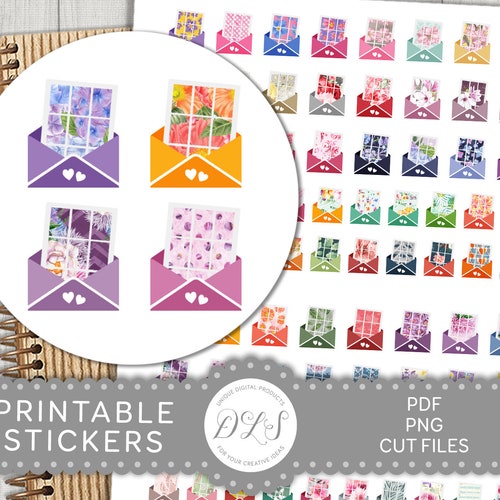 Printable Happy Mail Icon Planner Stickers Colorful Happy - Etsy