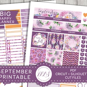 Big Happy Planner September Kit, September Monthly Printable, September ...