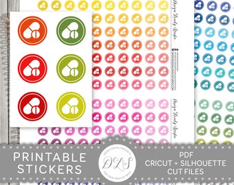 Medicine Reminder Stickers, Printable Medicine Stickers, Pill Planner Stickers, Pill Icon Stickers, Vitamin Stickers, Cut Files, FS163