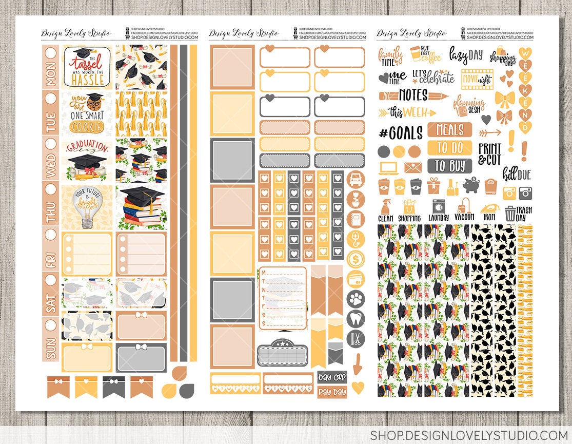 Printable HOBONICHI Weeks Planner Stickers Graduation Planner - Etsy