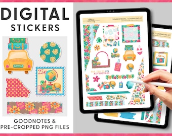Goodnotes Digital Planner Stickers, Travel Journaling Stickers, Summer Planner Stickers, Travel Scrapbook Stickers, Ipad Stickers, DJ109