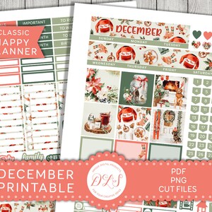 DECEMBER Maandelijkse Planner Kit, Happy Planner Afdrukbare Stickers, Kerst Planner Stickers, Winter Stickers, Maandelijkse Stickers Kit, HPMV195