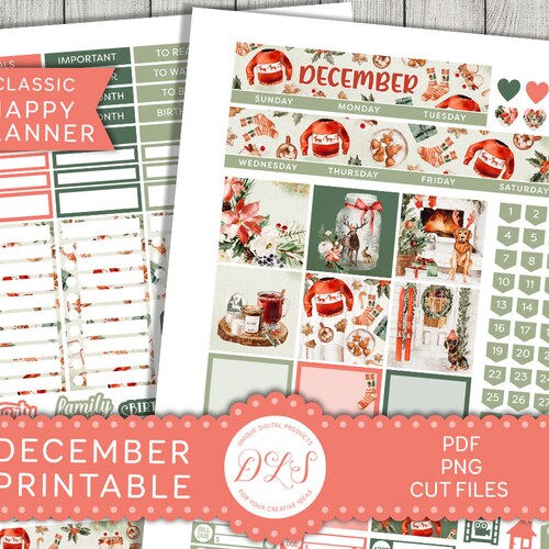 Printable JULY Monthly Stickers Kit Happy Planner July | Etsy