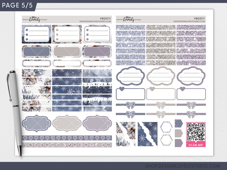 Winter Stickers Kit, Printable Planner Stickers, December Planner ...