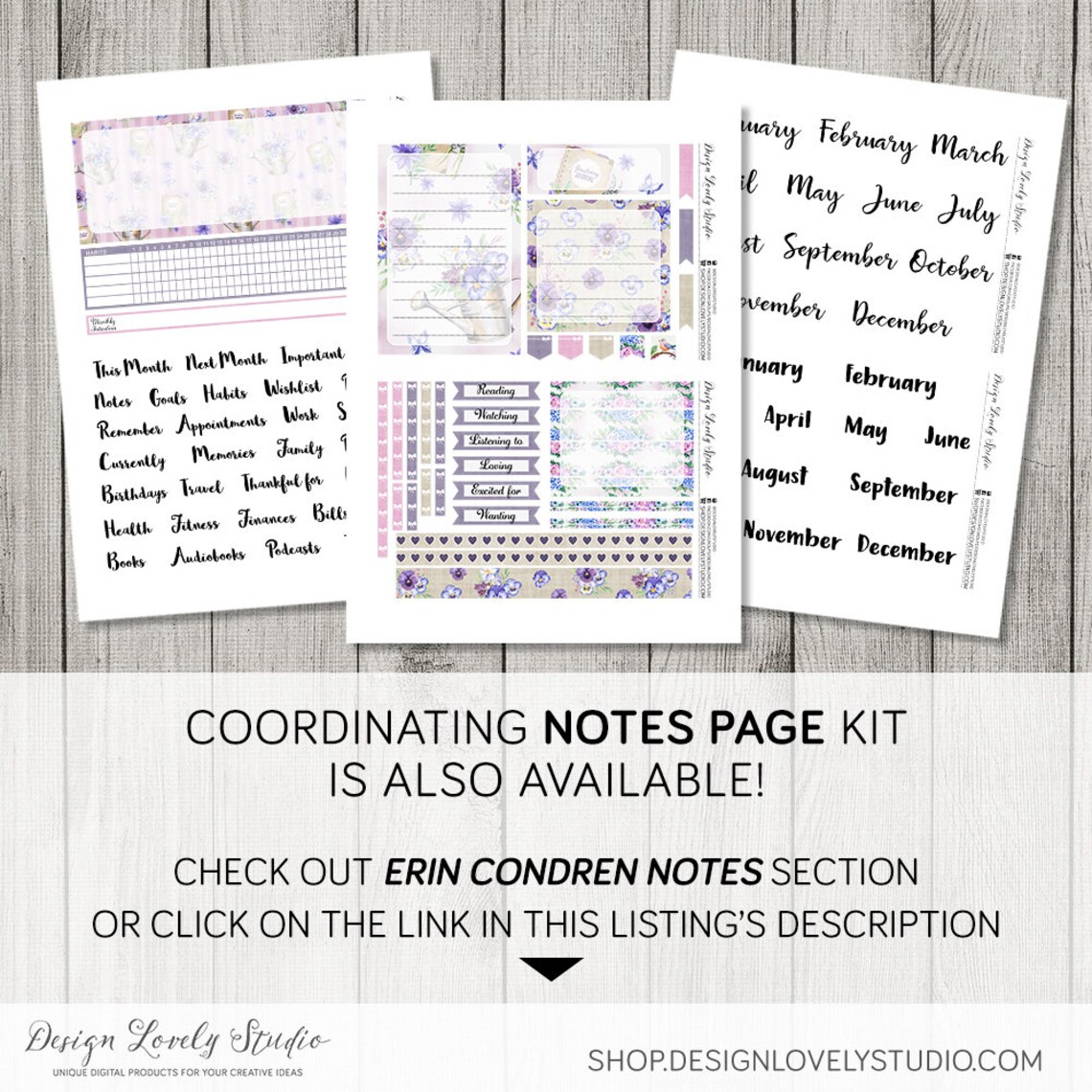 Erin Condren Monthly Kit Spring Planner Printables Monthly - Etsy Hong Kong