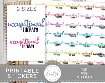 OCCUPATIONAL Therapy Planner Stickers, Printable Planner Stickers, OT Planner Stickers, OT Appointment Stickers, Cut Files, SS134