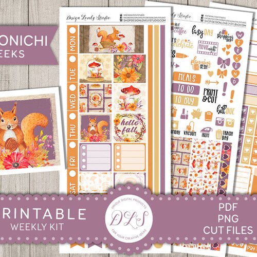 Printable HOBONICHI Weeks Planner Stickers Camping Planner - Etsy