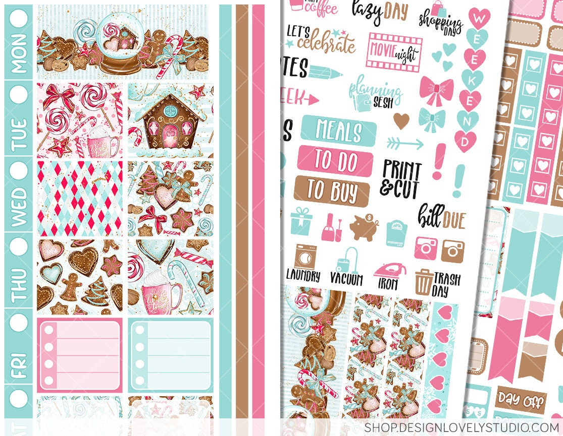Printable CHRISTMAS Planner Stickers Kit, Hobonichi Weeks Planner ...