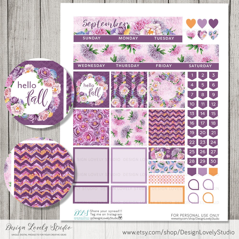 Big Happy Planner September Kit September Monthly Printable - Etsy