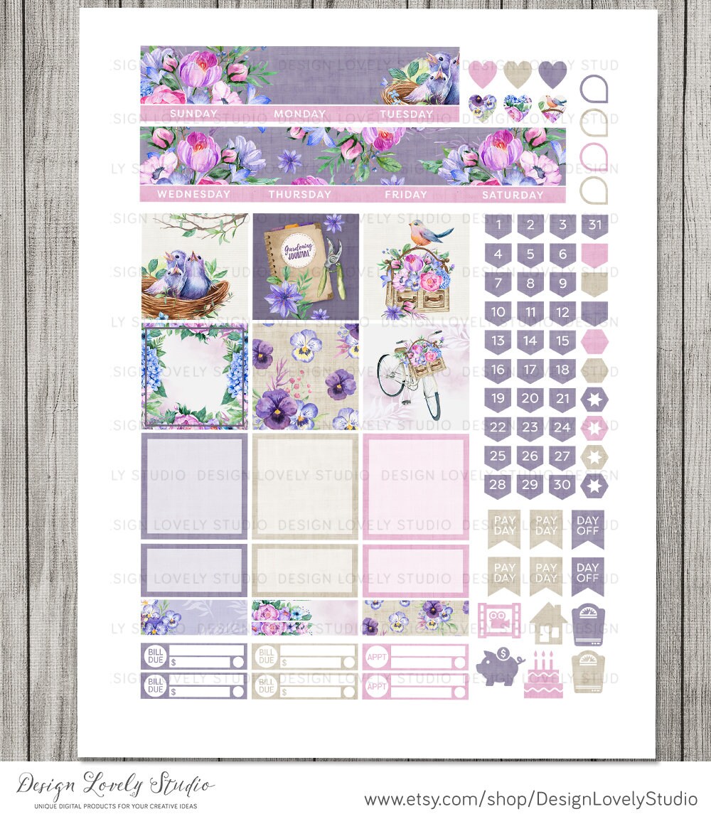 Happy Planner Monthly Kit Printable Monthly Planner Stickers - Etsy