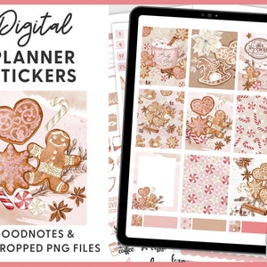 Winter digitale stickers, Goodnotes kerststickers, kerst digitale stickers, december digitale stickers, voorgesneden stickers, DG125