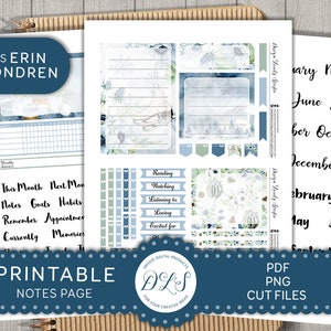 December notities paginastickers, afdrukbare planner stickers, erin Condren notitiepaginastickers, december maandelijkse kit, gesneden bestanden, ECN218
