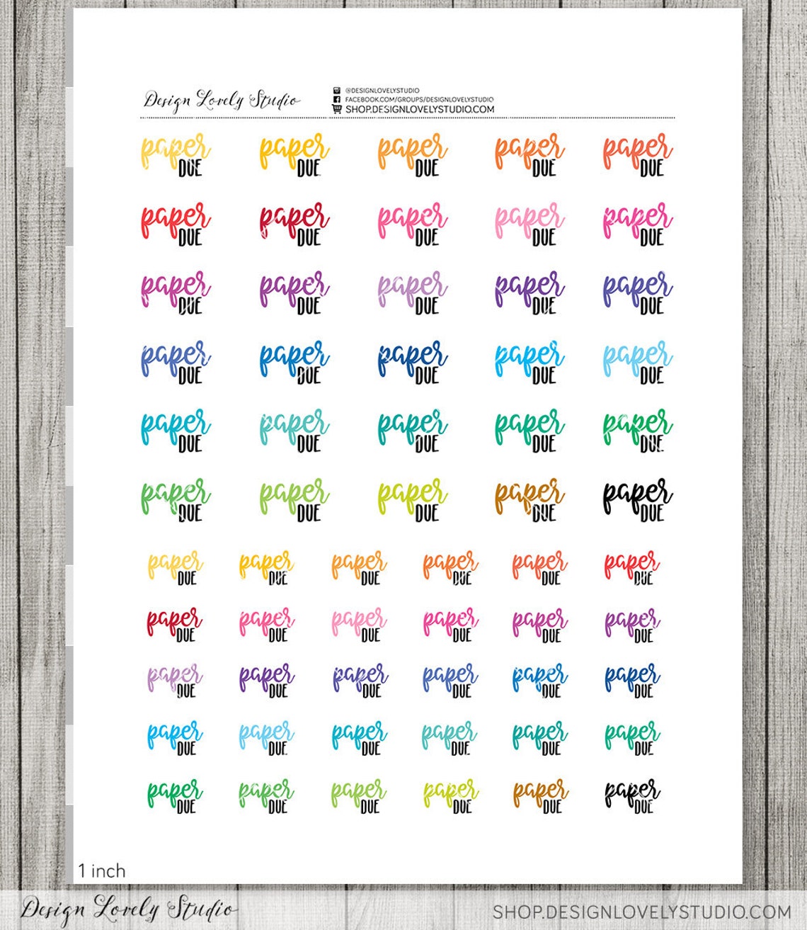 PAPER DUE Script Planner Stickers, Study Planner Stickers, Reminder ...