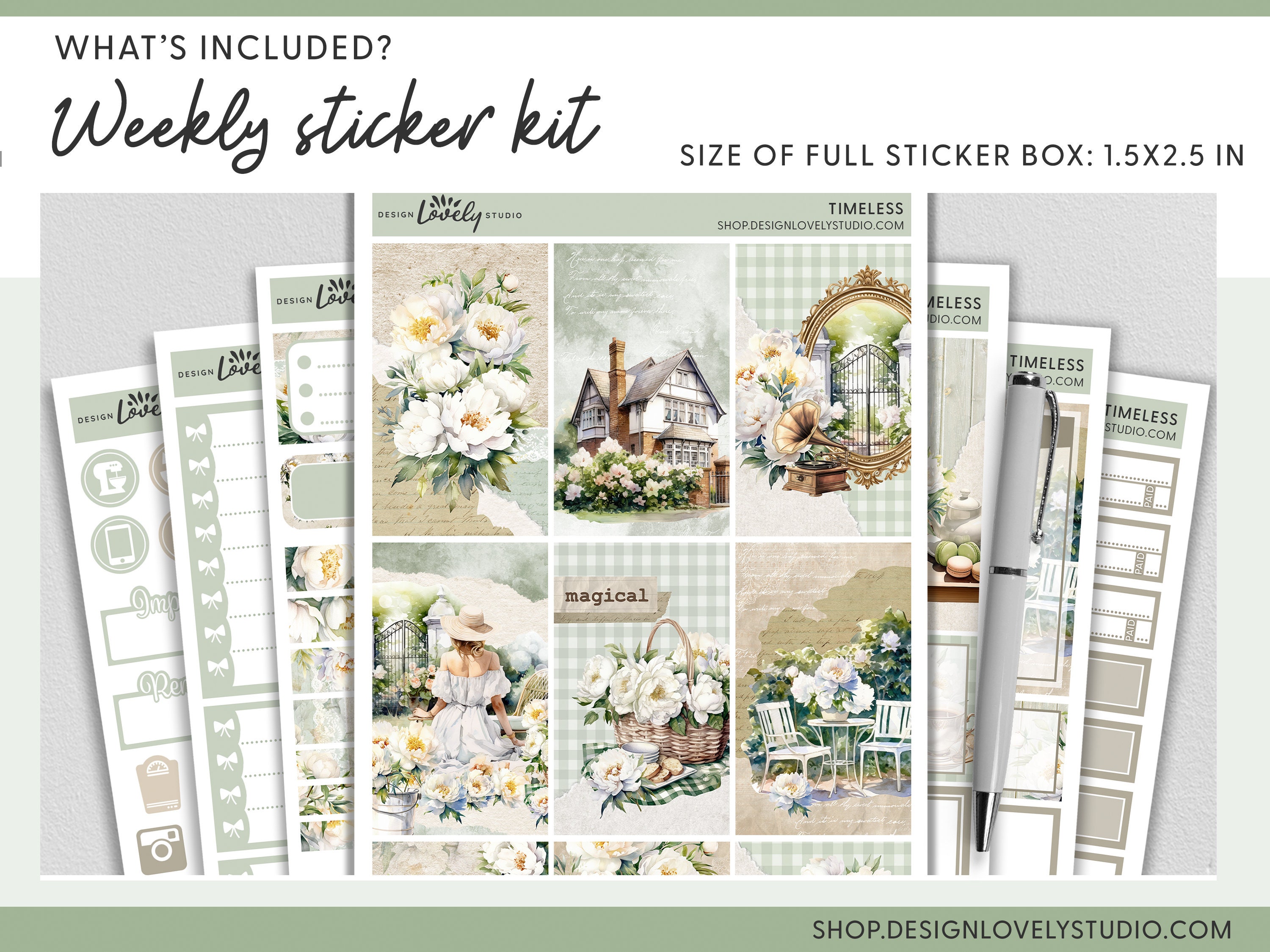 Printable Floral Planner Stickers Bundle for Happy Planner, Spring ...