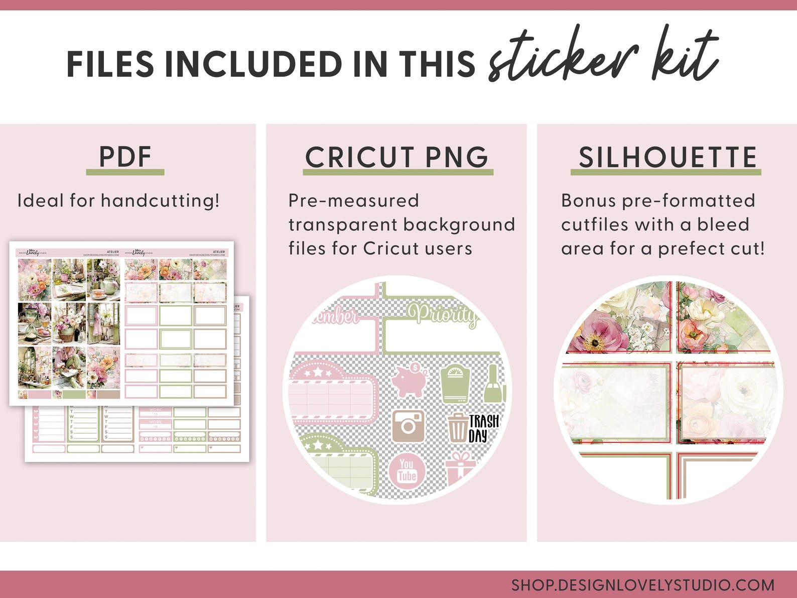 Spring Atelier Printable Planner Stickers, Weekly Planner Stickers Kit ...