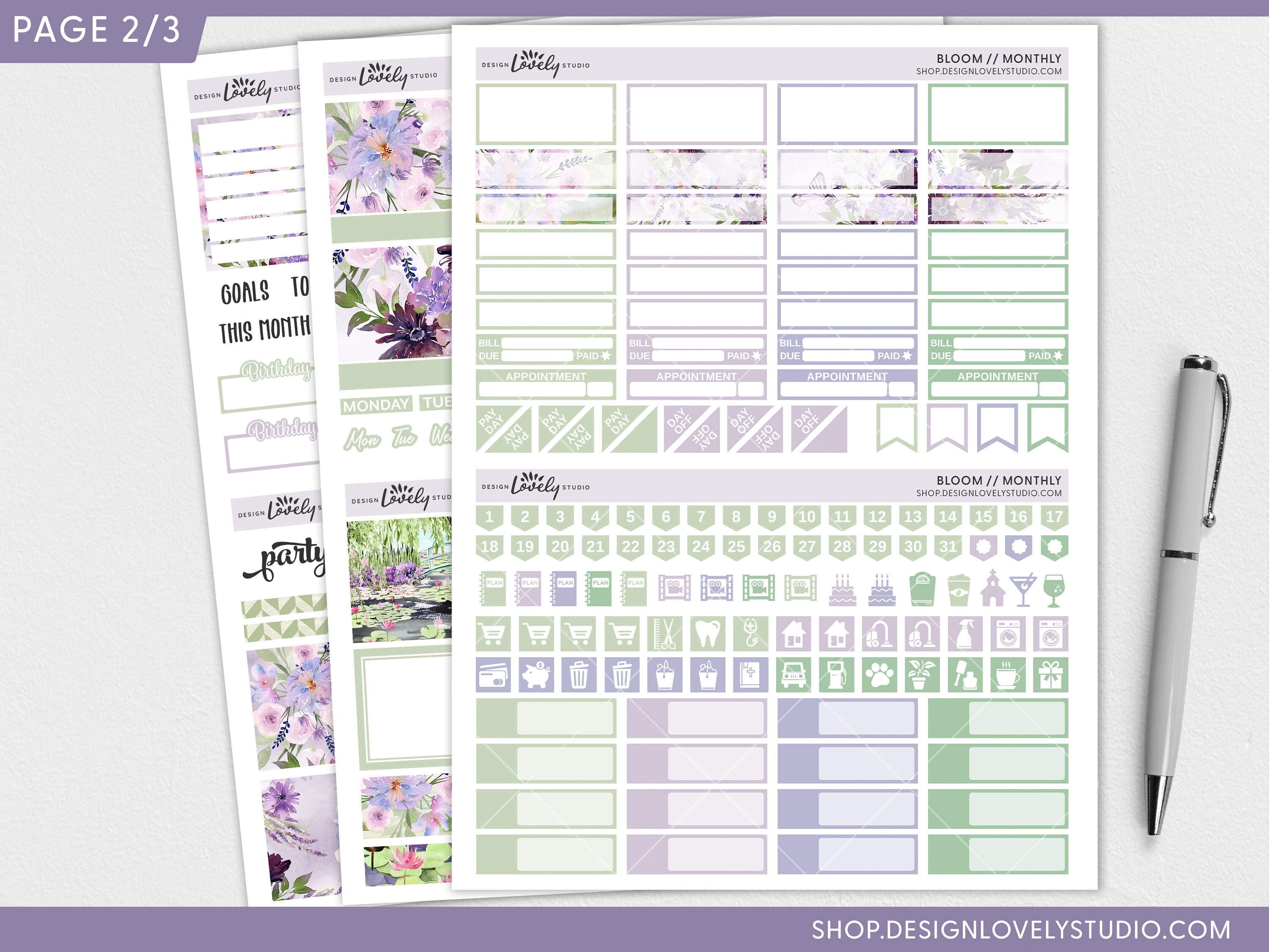 April Planner Stickers, Spring Planner Stickers, Printable Planner ...