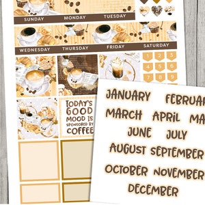 Big Happy Planner Monthly Stickers, Printable COFFEE Monthly Planner ...