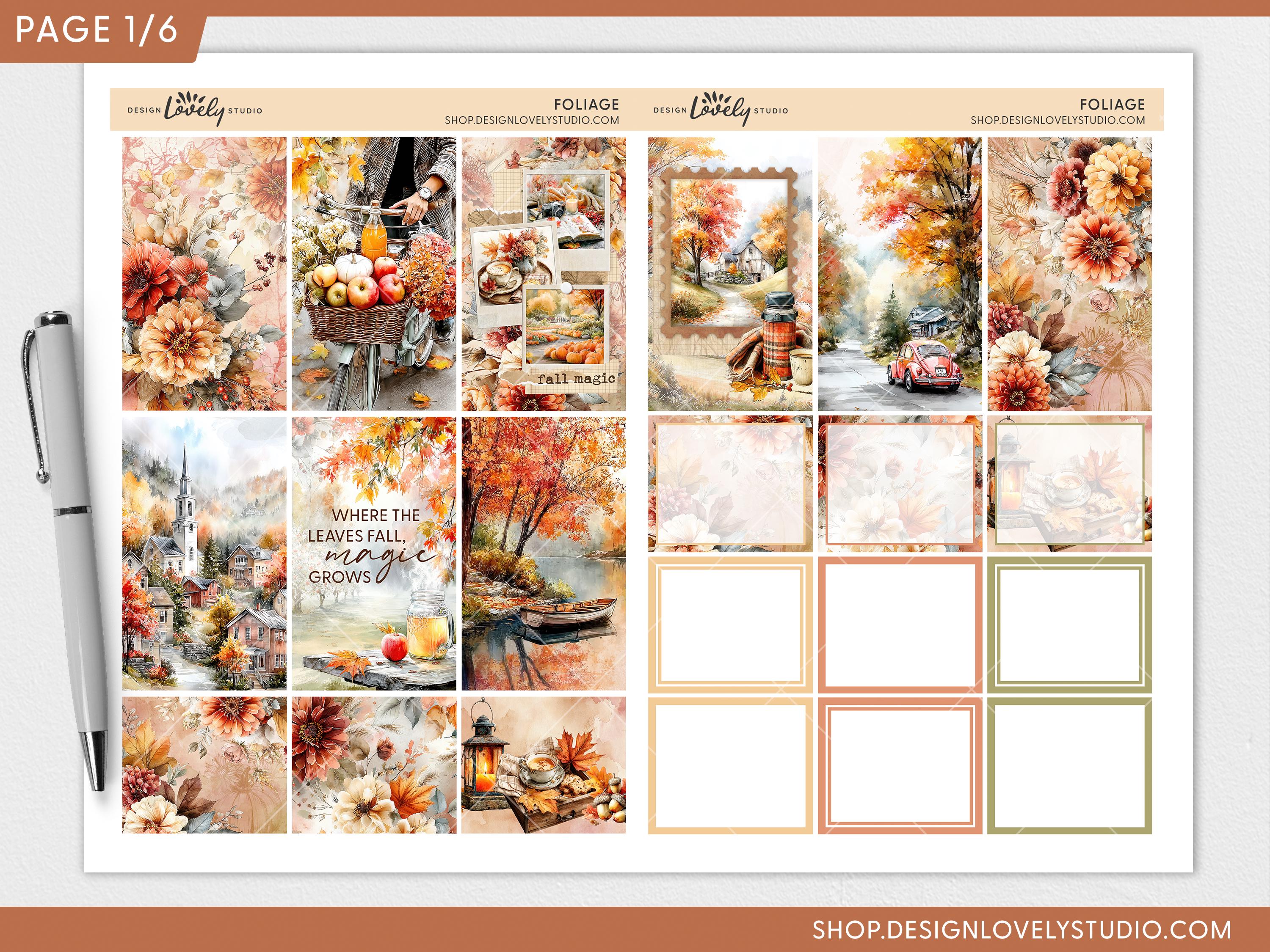 Fall Foliage Weekly Planner Kit – Printable Stickers for Classic Happy ...