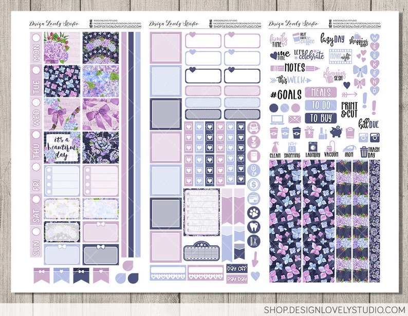 Printable HOBONICHI Weeks Stickers Kit, Floral Planner Stickers ...