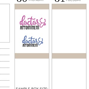 DOCTOR APPOINTMENT Planner Stickers, Printable Planner Stickers, Health ...