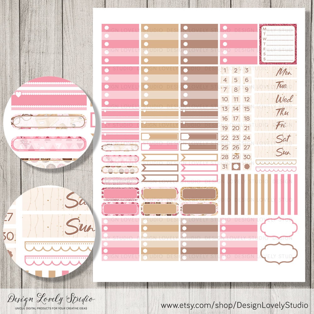 Planner Girl Printable Stickers Kit Fits Erin Condren | Etsy