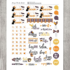 HALLOWEEN Planner Stickers Kit, Big Happy Planner Fall Weekly Kit ...