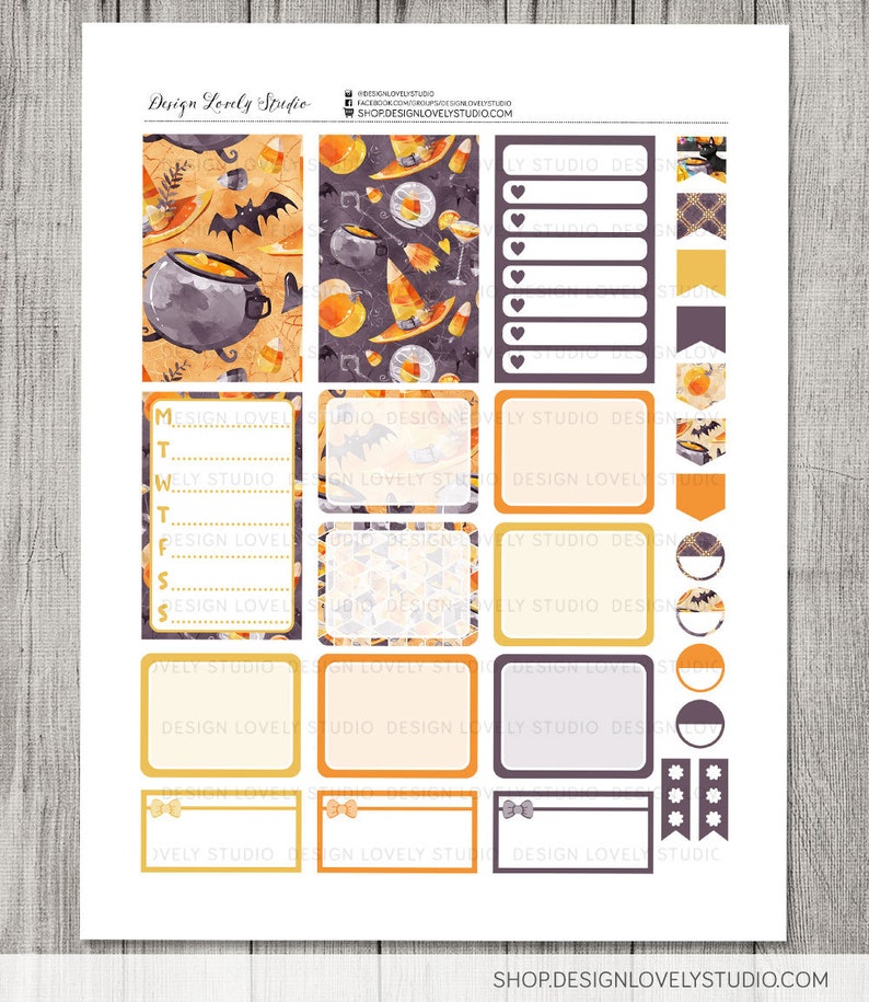 HALLOWEEN Planner Stickers Kit, Big Happy Planner Fall Weekly Kit ...