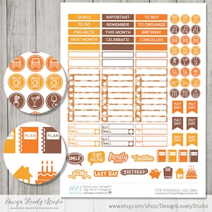 Big Happy Planner October Stickers Kit, Printable October Monthly Kit ...