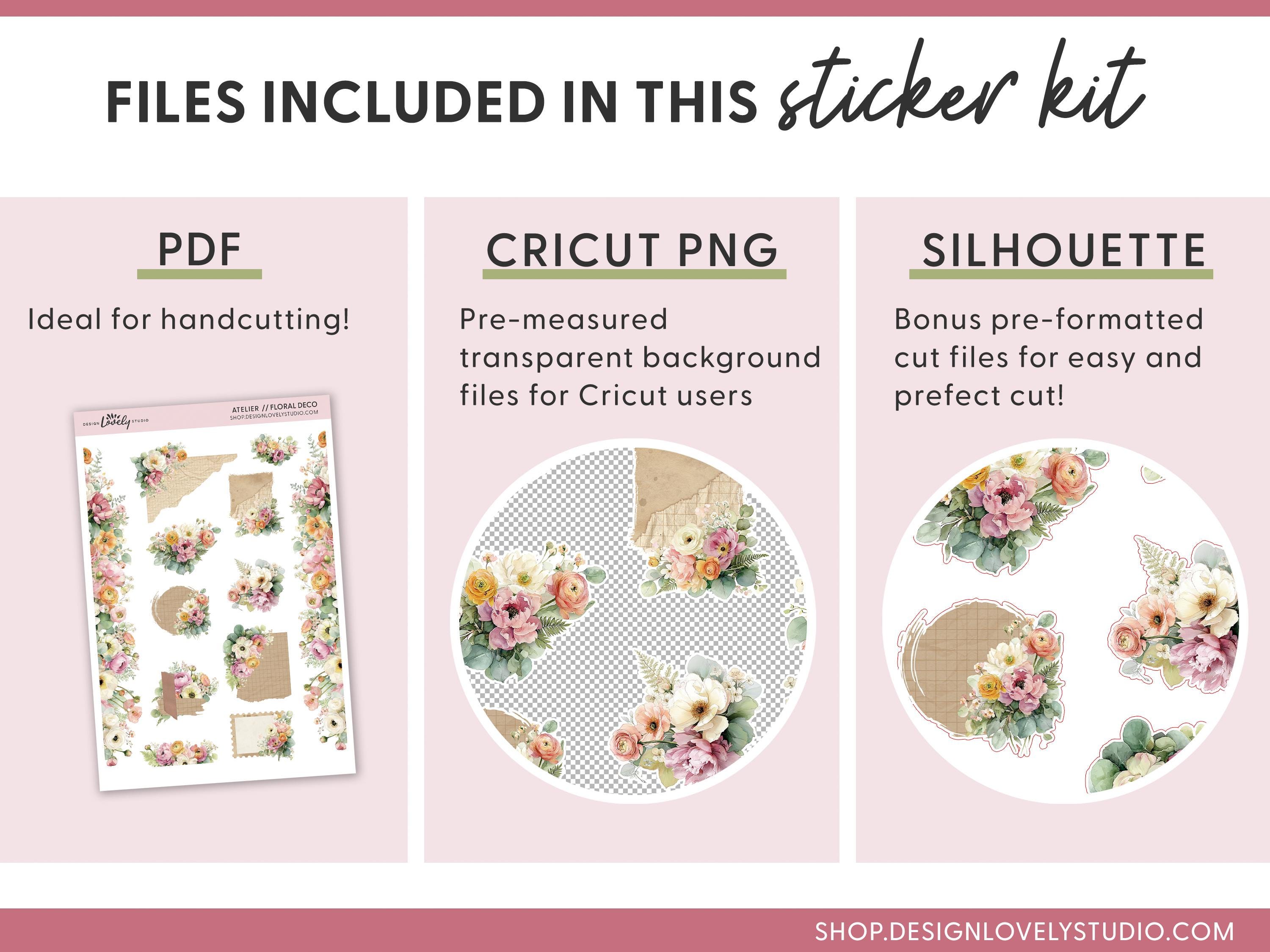 Spring Atelier Journaling Floral Stickers, Printable Planner Stickers ...
