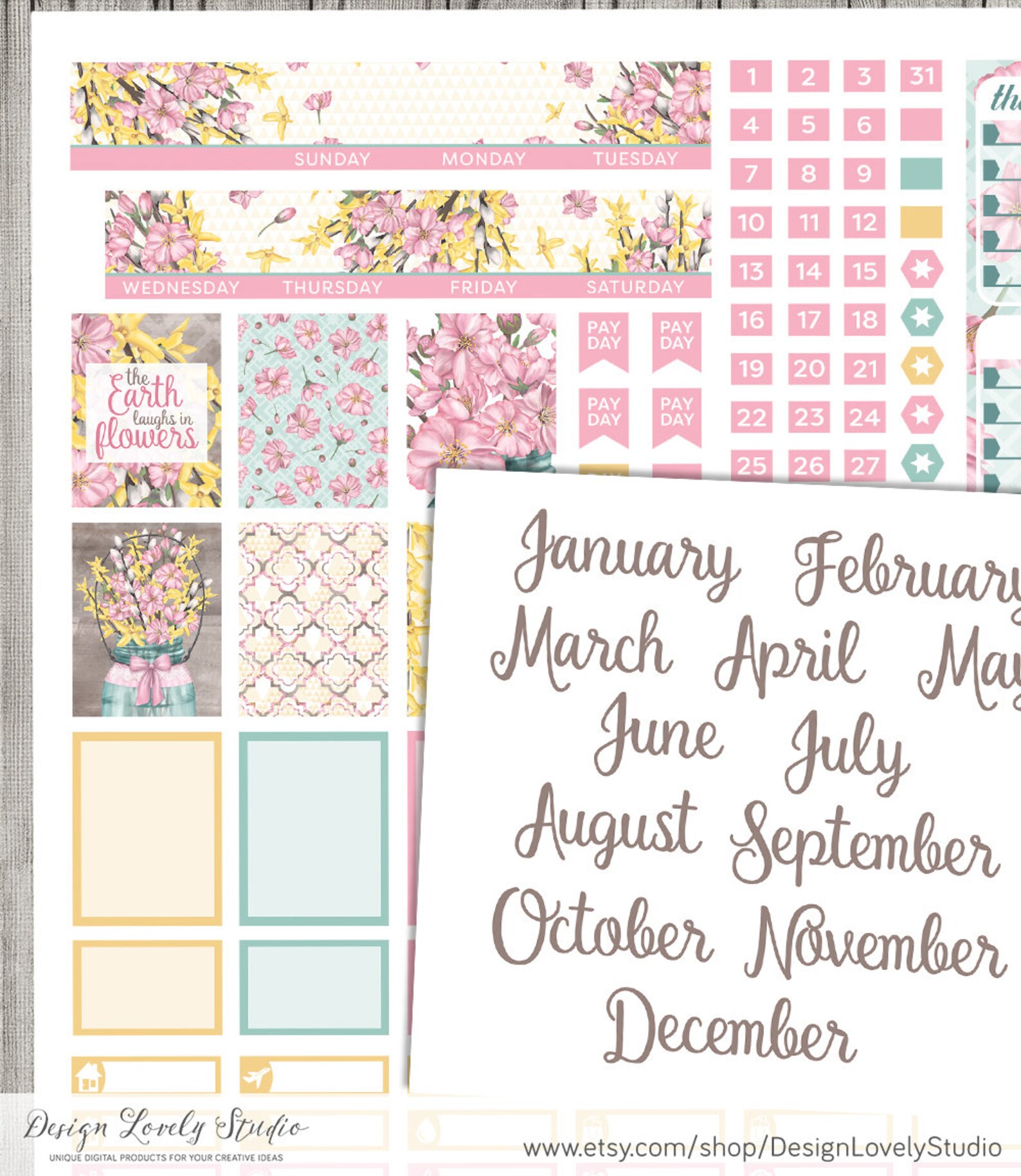 Mini Happy Planner Monthly Stickers Kit Printable Monthly - Etsy