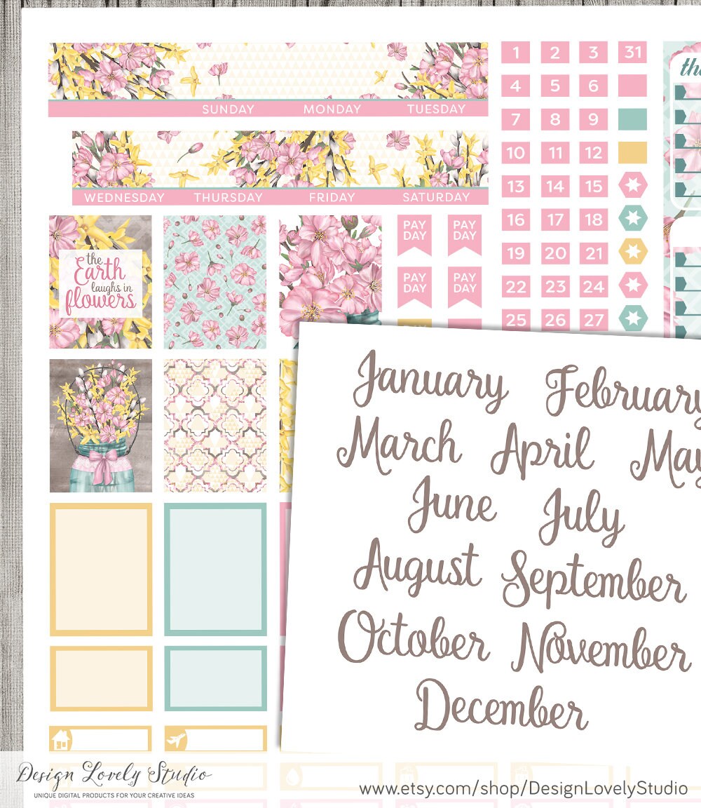 Mini Happy Planner Monthly Stickers Kit Printable Monthly - Etsy