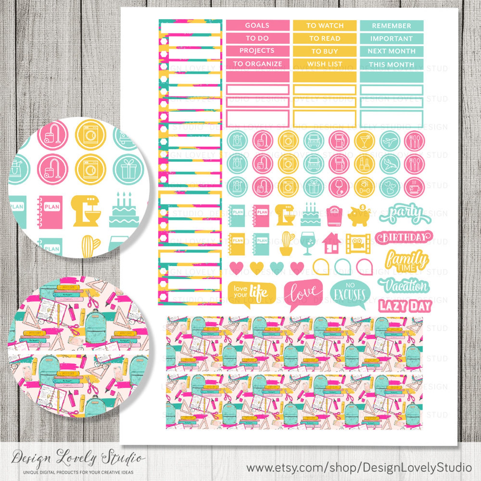 Printable Back to School Planner Stickers Back to School | Etsy