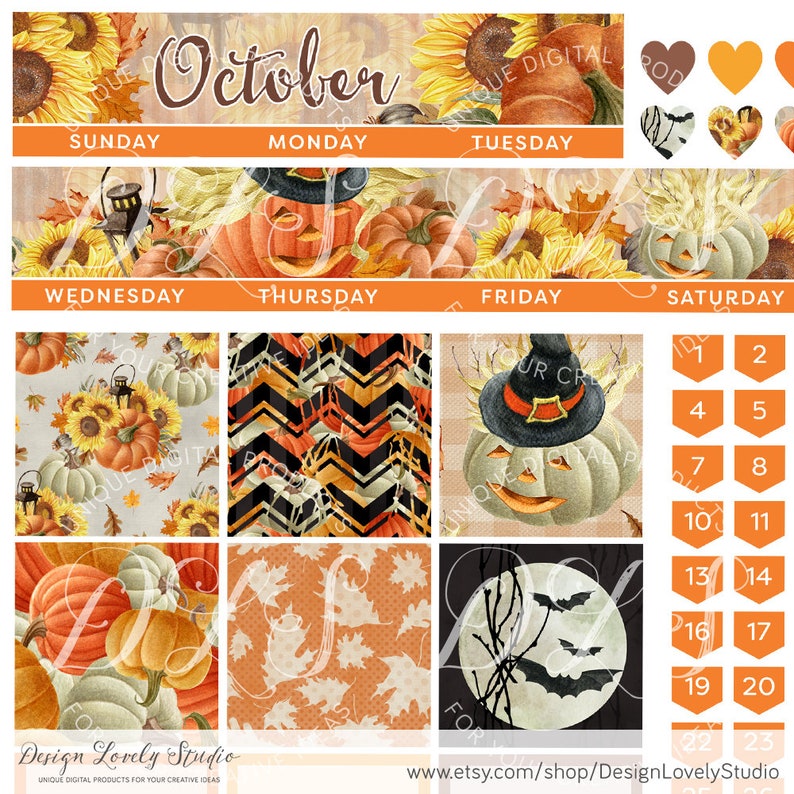 Happy Planner October Monthly Kit, October Monthly Kit Printable ...