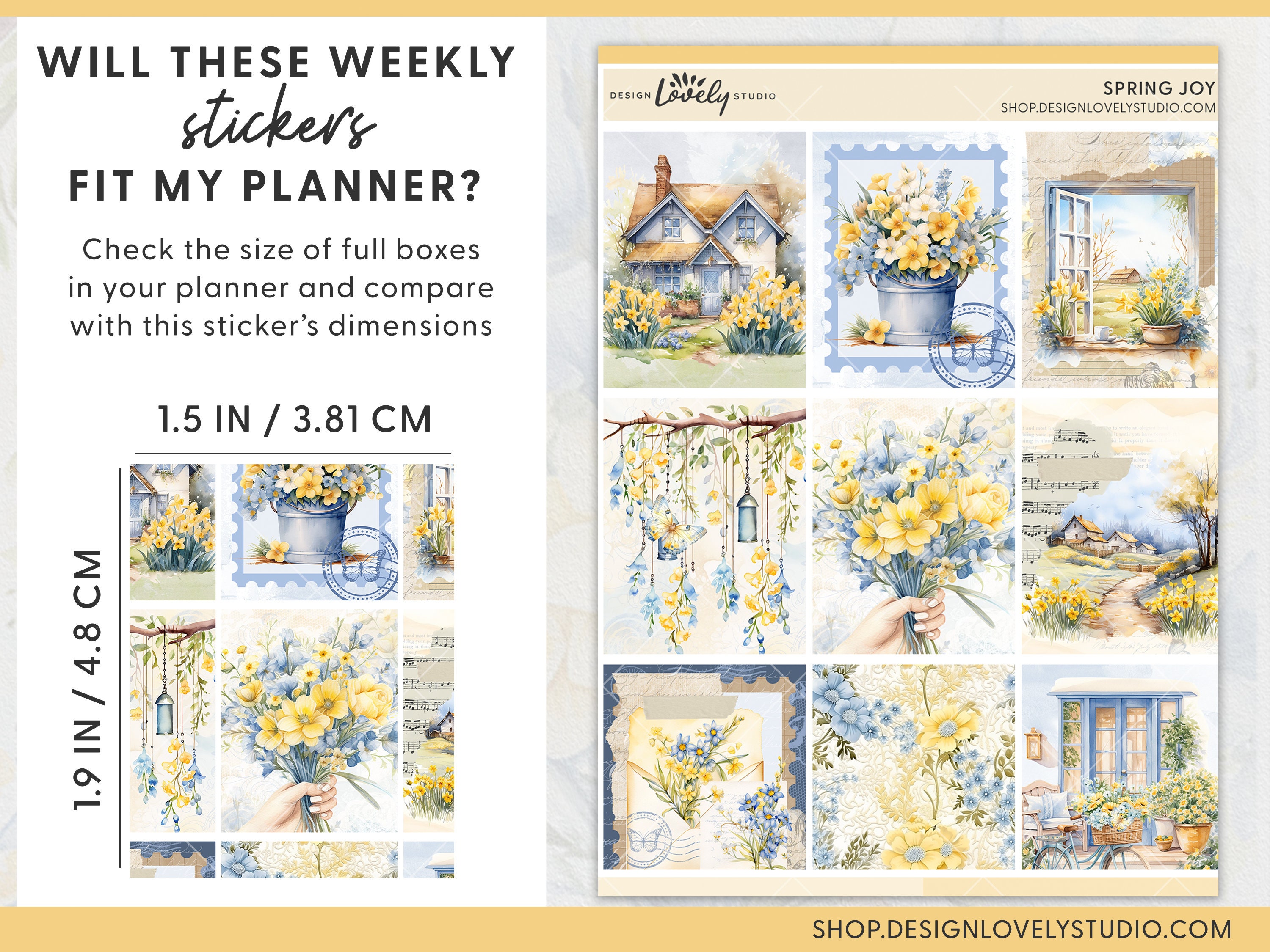 Spring Printable Planner Stickers Bundle, Flora Stickers, Garden ...