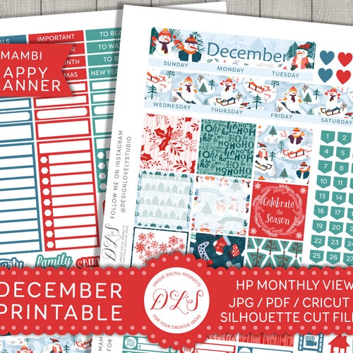 Happy Planner December Monthly Kit Printable December - Etsy