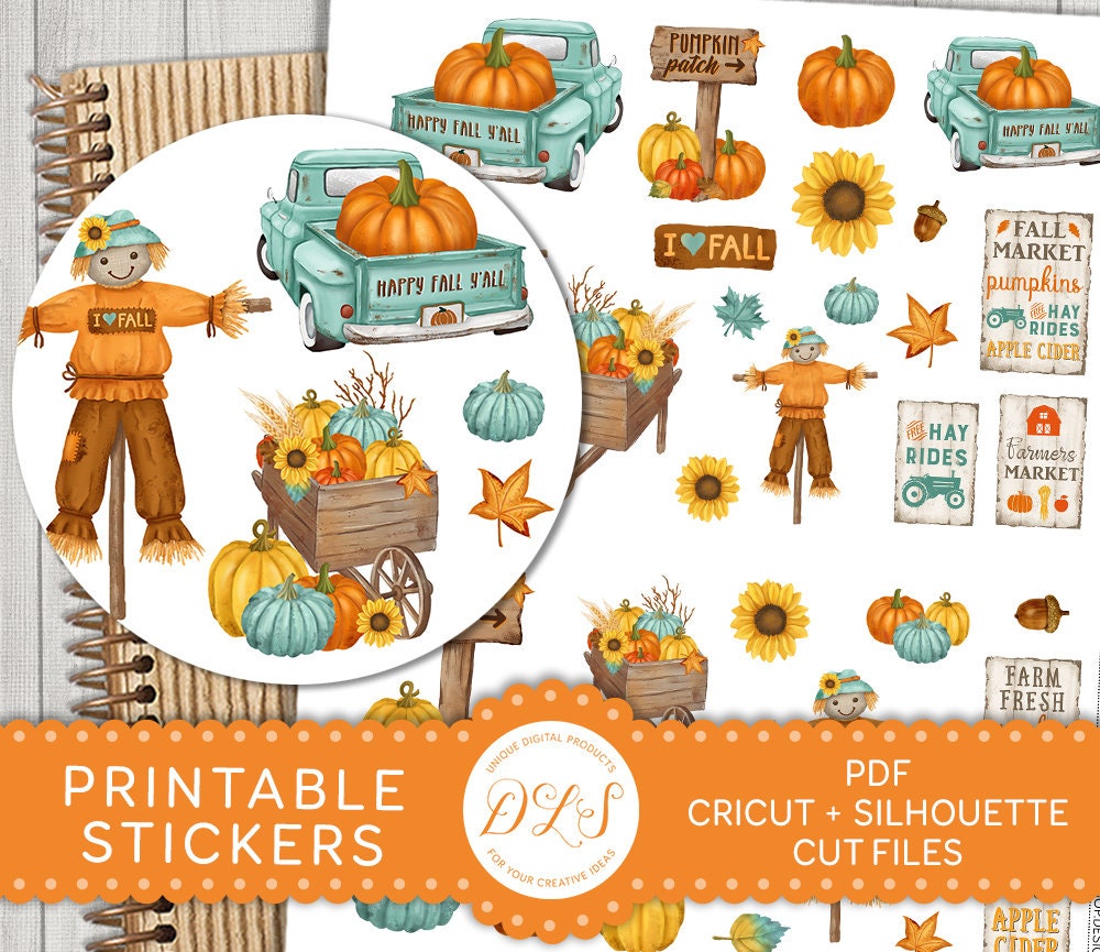 PRINTABLE Stickers, Fall Planner Stickers, Halloween Planner Stickers ...