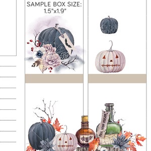 Utskrivbara Halloween-planerarklistermärken, Halloween-klippboksklistermärken, oktober-planerarklistermärken, kusliga planerarklistermärken, klippfiler, DS133 bild 3
