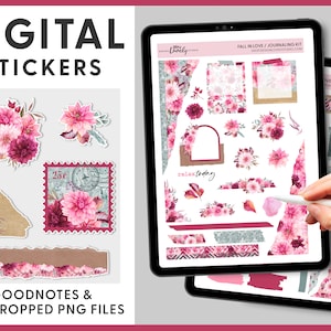 Digitale Journaling Aufkleber, Florale Digitale Aufkleber, Gute Notizen Journaling Kit, Sommer Aufkleber, Notability Aufkleber, Ipad Aufkleber, DJ113