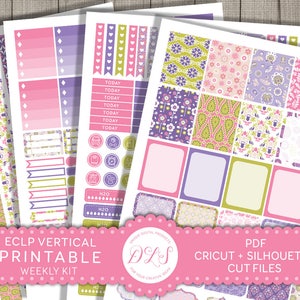 Printable Vertical Stickers for Erin Condren, Vertical Weekly Planner ...