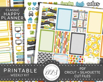Happy Planner Back to School Stickers, Printable Back to School Stickers, Weekly Planner Stickers, School Planner Stickers, Digital, HP102