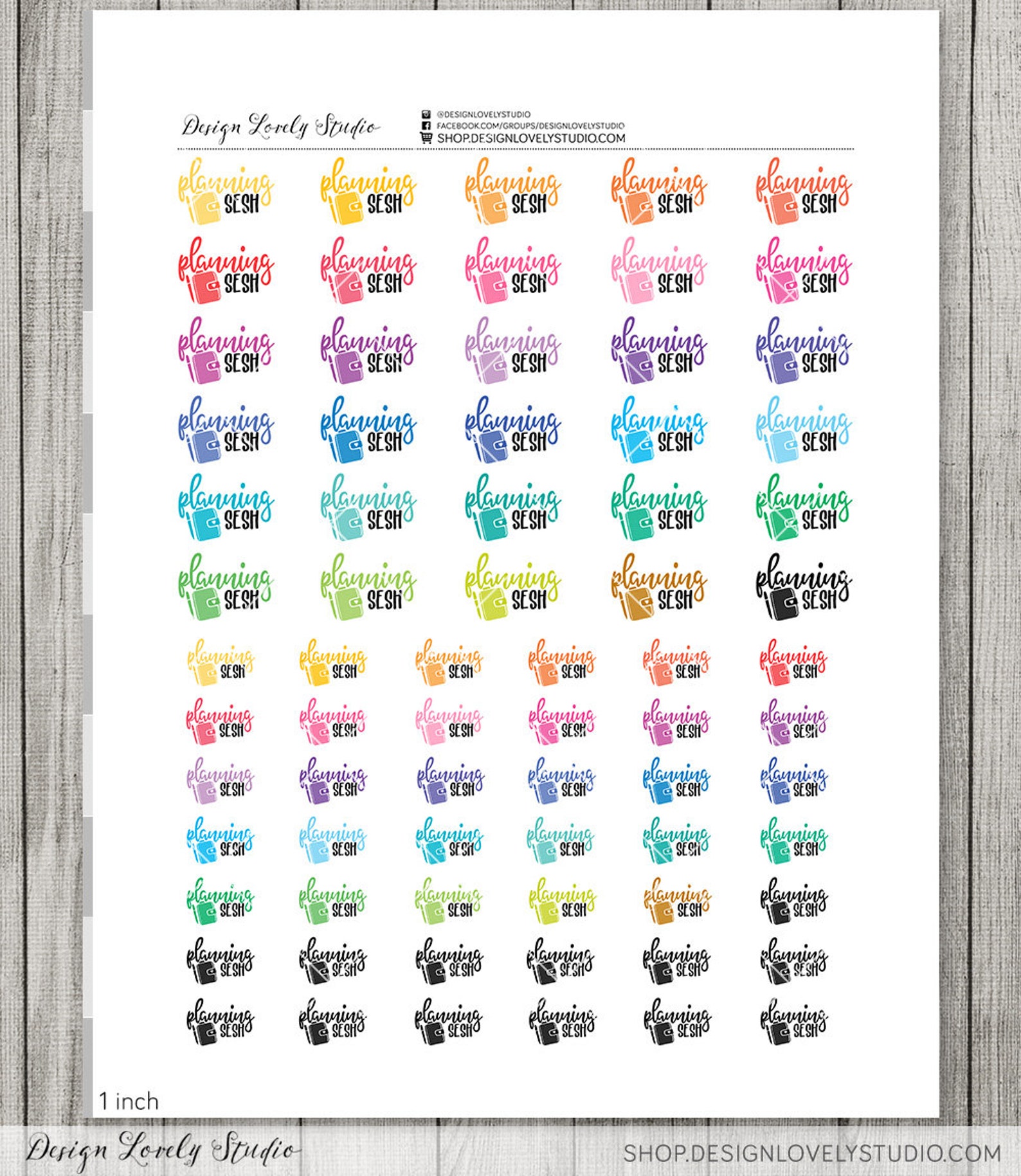 PLANNING SESH Planner Stickers, Printable Script Planner Stickers ...