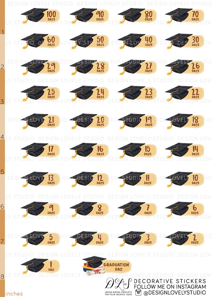 Graduation Countdown Planner Stickers Graduation Planner - Etsy