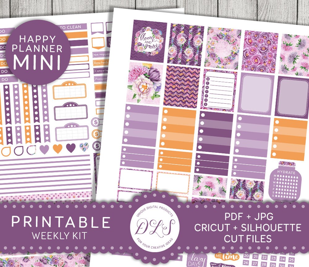 Printable Mini Happy Planner Stickers Fall Floral Planner | Etsy