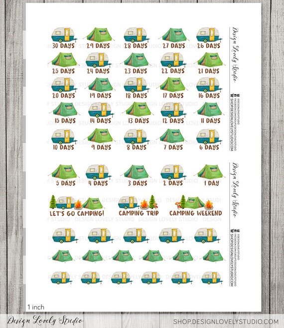 Camping Countdown Stickers, Printable Camping Countdown Stickers Kit, Vacation Countdown Stickers, Cut Files, Camper, Tent, Campfire, DS126 - Etsy camping-countdown-stickers-printable-camping-countdown-stickers-kit-vacation-countdown-stickers-cut-files-camper-tent-campfire-ds126-etsy