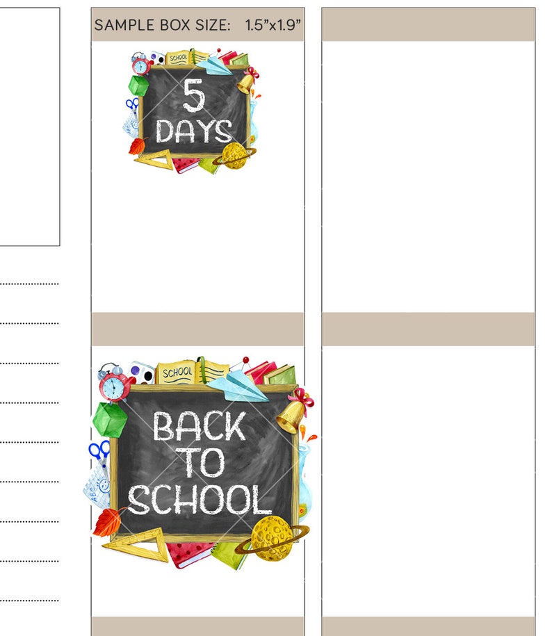 Printable BACK TO SCHOOL Countdown Stickers School Countdown | Etsy