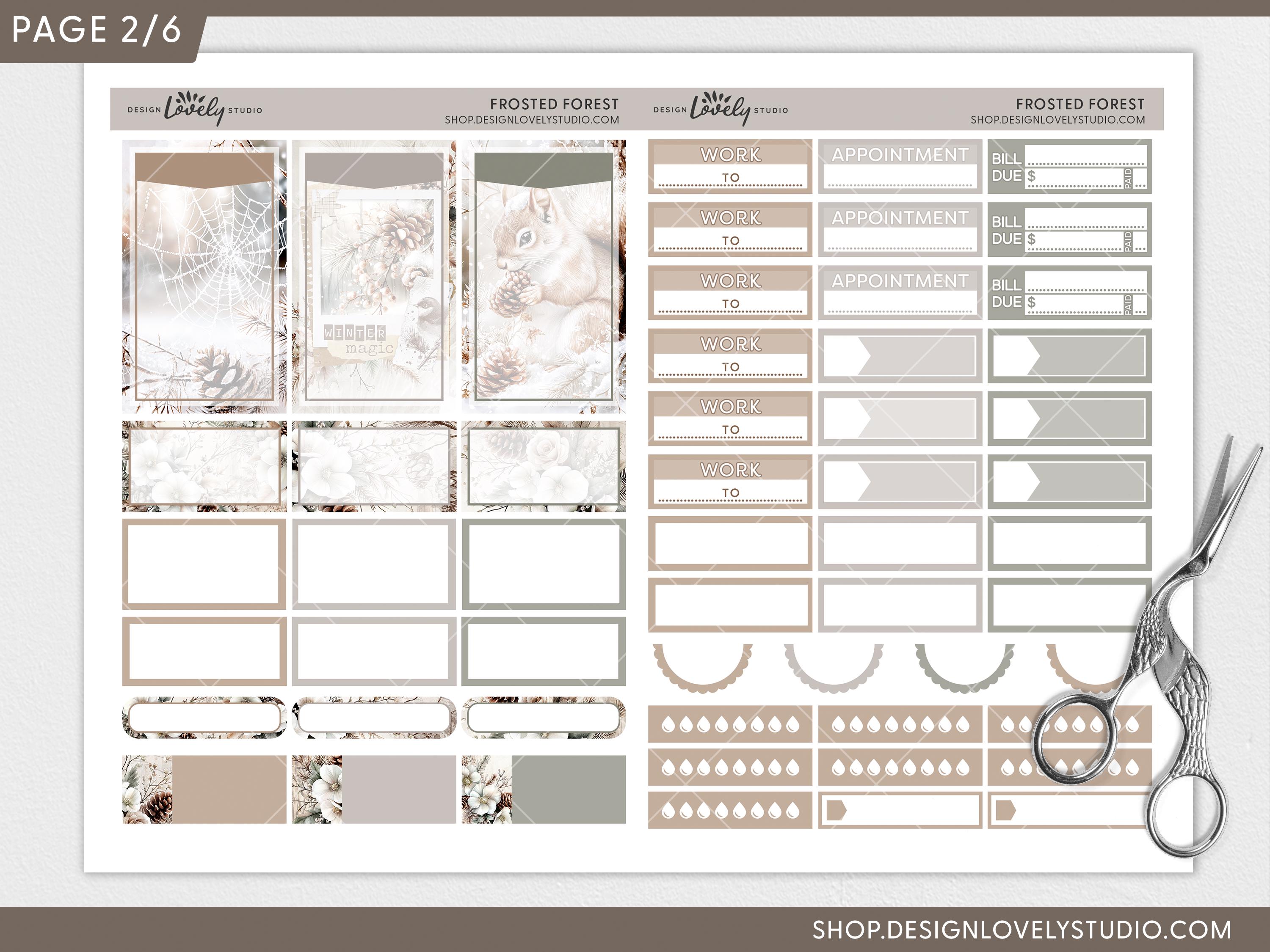 Winter Woodland Printable Planner Stickers, Weekly Planner Kit for ...