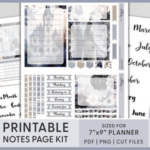 October Notes Page Kit, October Planner Stickers, October Notes Page Stickers, Printable Planner Stickers, Erin Condren Life Planner, ECN249