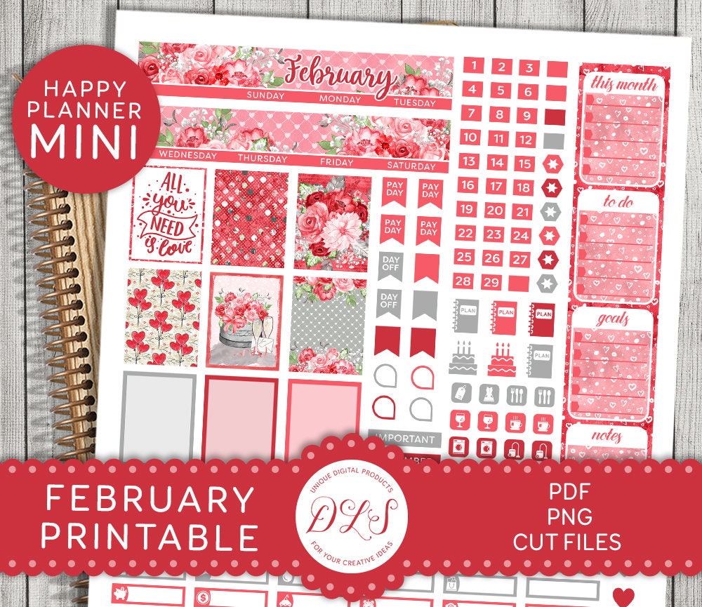 February Sticker Pack: Valentine's Day Theme ⋆ The Petite Planner