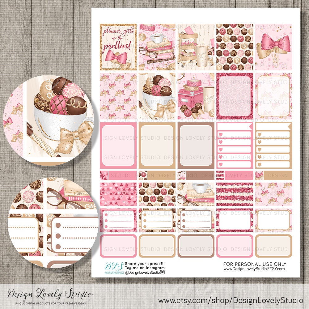 Planner Girl Printable Stickers Kit Girl Boss Planner Etsy