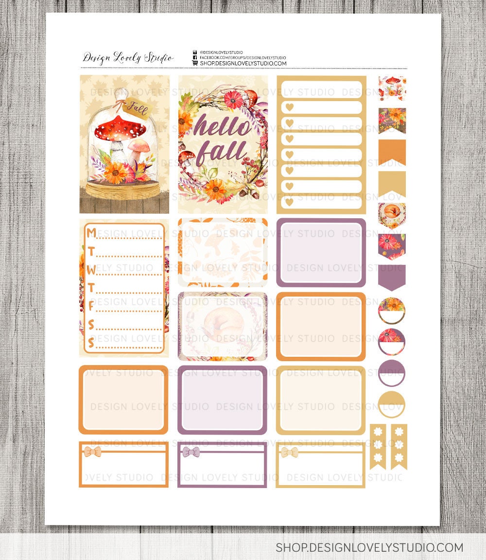 Big Happy Planner PRINTABLE Weekly Kit, Fall Planner Stickers, Woodland ...